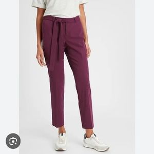 Sz 14-Worn twice! Avery Tie-waist Tailored Ankle Pant in Beet Root.